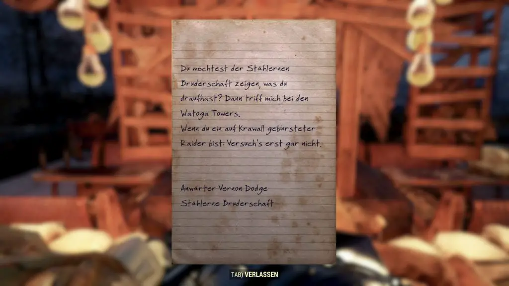 Carta BoS di Fallout 76