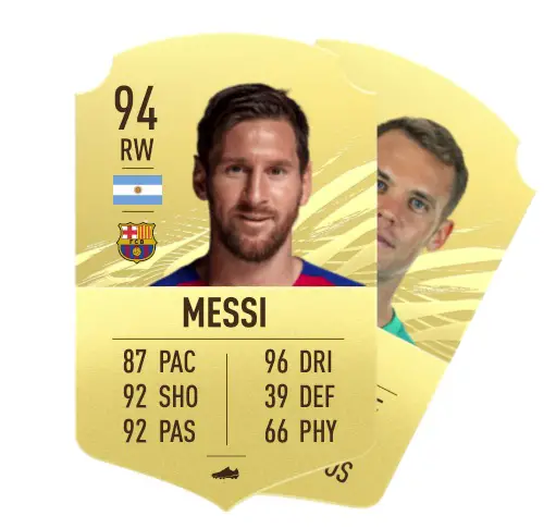 Nuovo "classe =" wp-image-620757 "larghezza =" 434 "altezza =" 412 "srcset =" https://images.mein-mmo.de/medien/2020/11/FIFA-21-Messi-Neuer.  jpg 511w, https://images.mein-mmo.de/medien/2020/11/FIFA-21-Messi-Neuer-300x285.jpg 300w, https://images.mein-mmo.de/medien/2020/ 11 / FIFA-21-Messi-Neuer-150x142.jpg 150w "taglie =" (larghezza massima: 434px) 100vw, 434px "> Forse la tua ricompensa sarà un Messi.  O forse è Manuel Neuer.</p>
<p>  Il numero può essere un po’ esagerato, ma il problema è: troppo spesso togli i portieri dai tuoi pacchetti e poi prendi il posto dei giocatori più quotati.  Non aggiungono molto al mercato e basta un portiere.</p>
<div style=
