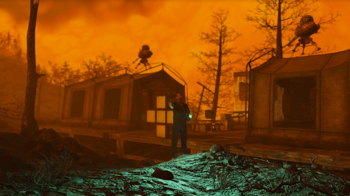 Fallout 76 The Doc accanto a una bomba atomica