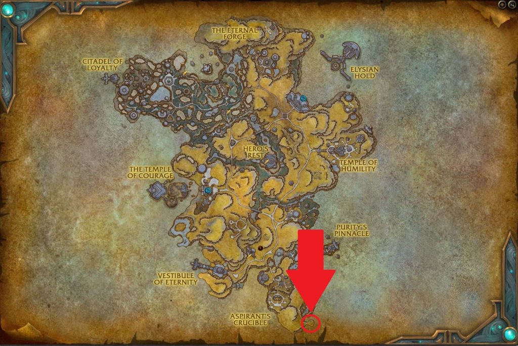 Mappa della fortezza di WoW Shadowlands