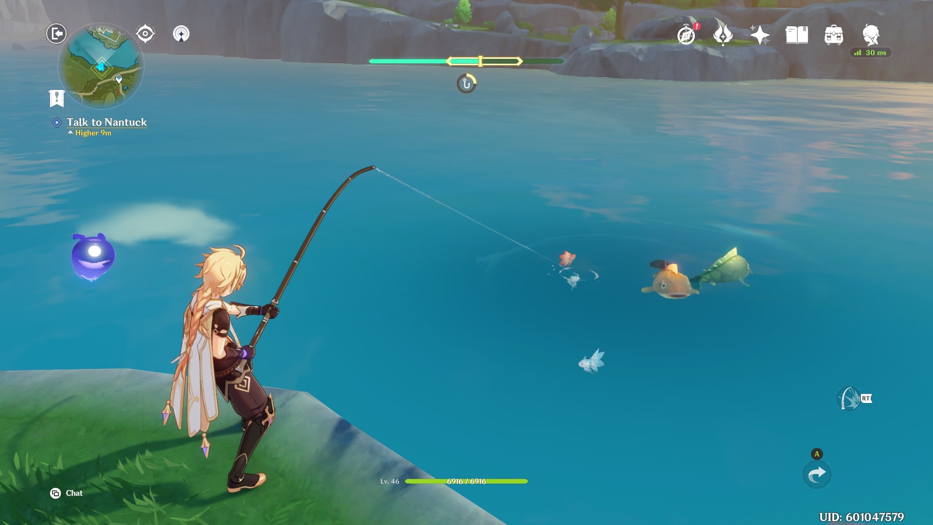 Mini gioco di pesca a impatto Genshin