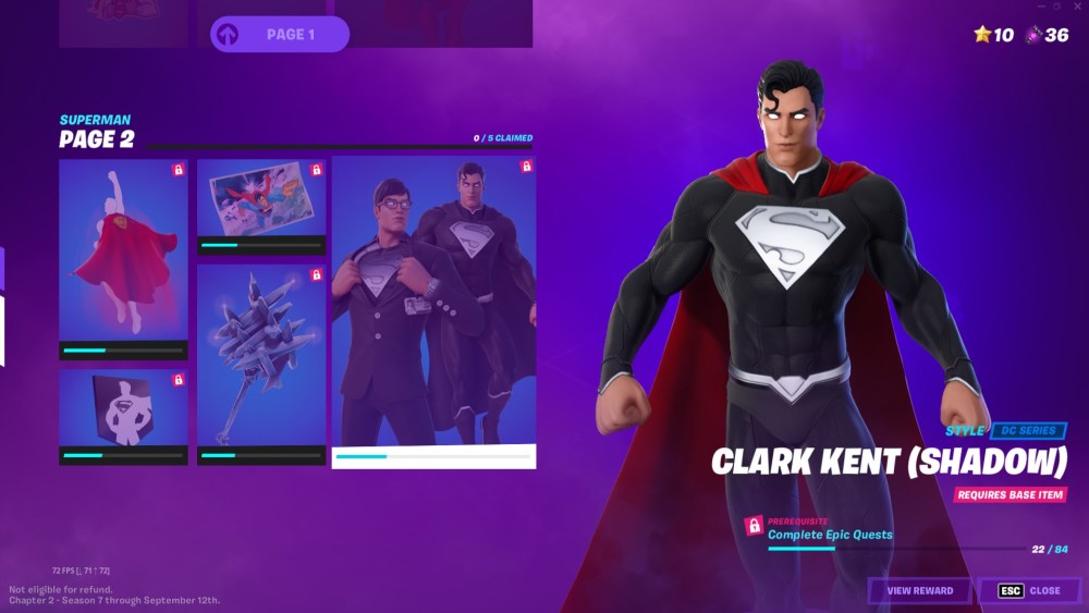 skin fortnite shadow clark kent e superman