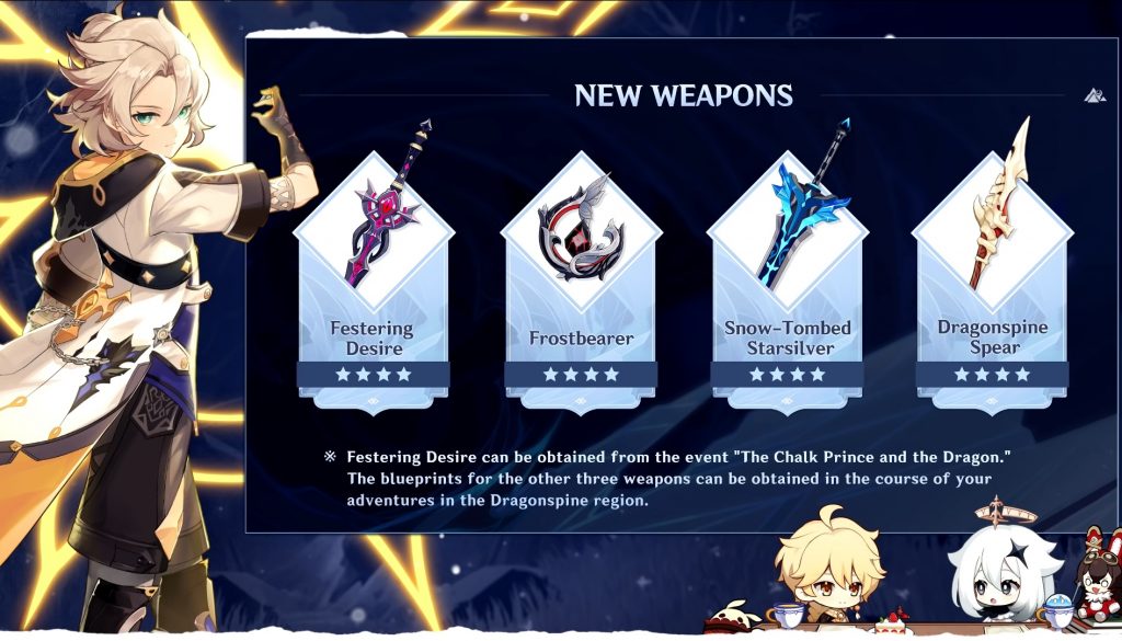 Genshin Impact 1.2 nuove armi