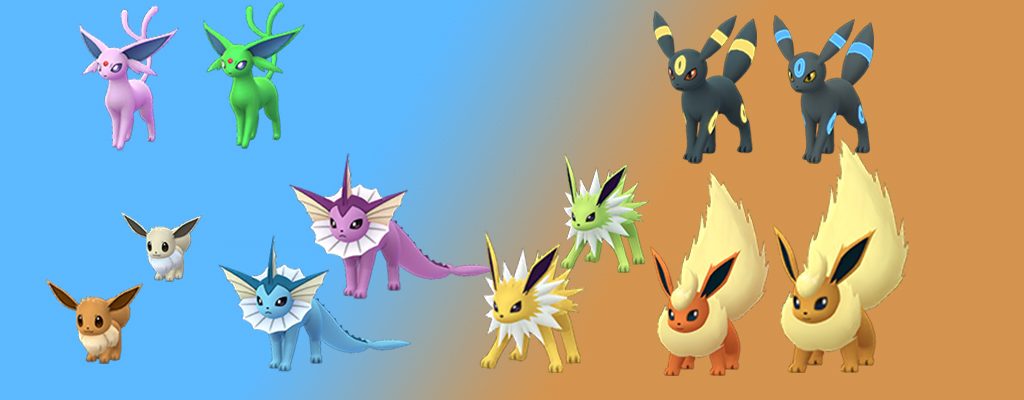 Pokémon GO Evoli Shiny Family