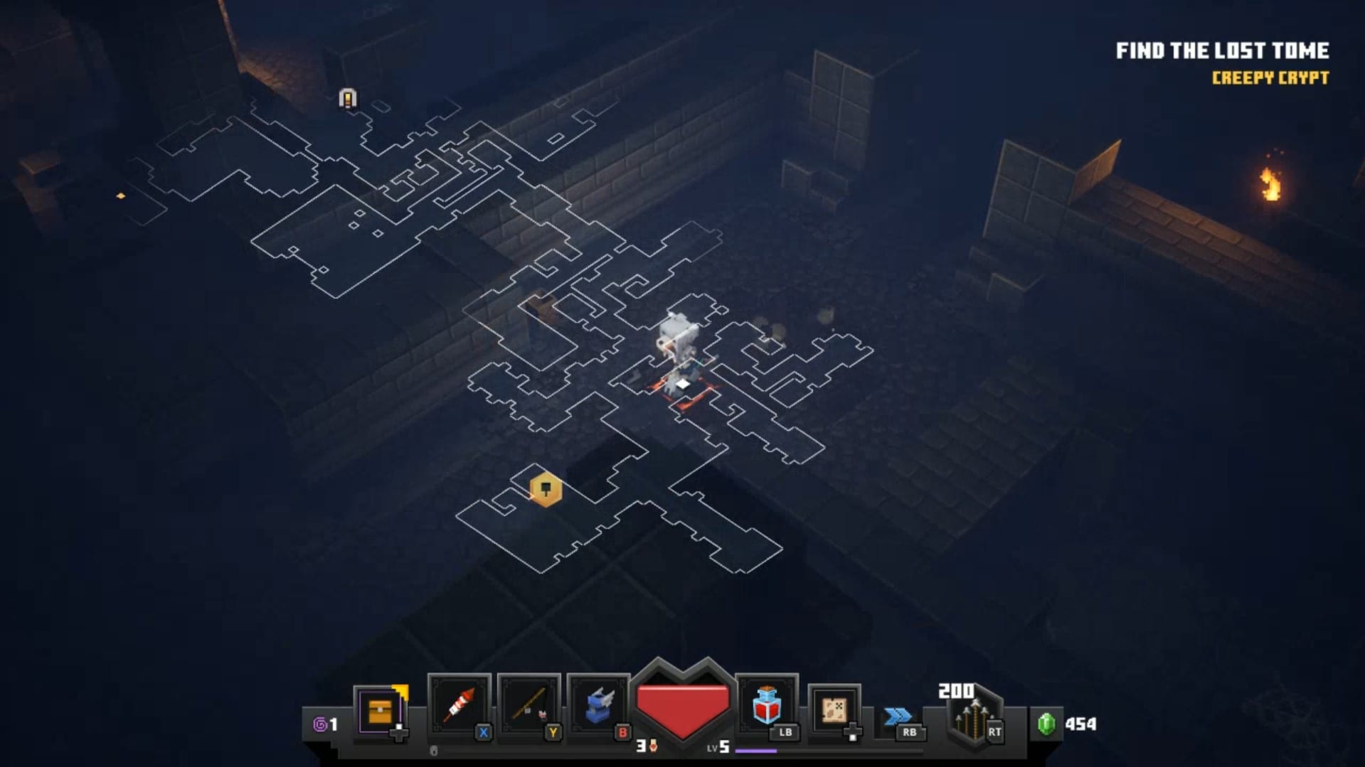 mappa di apertura nei sotterranei di Minecraft