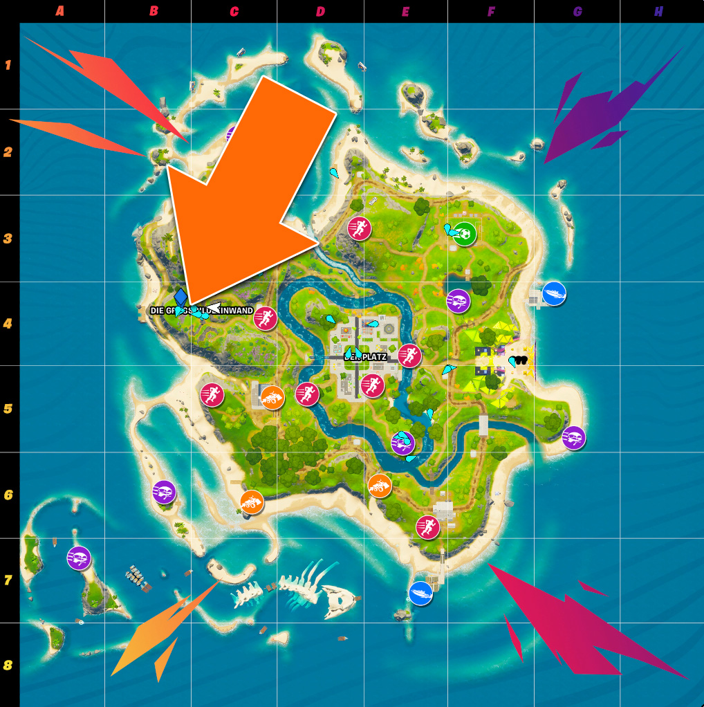 Fortnite Canvas Map Party Royale Posizione Movie Night