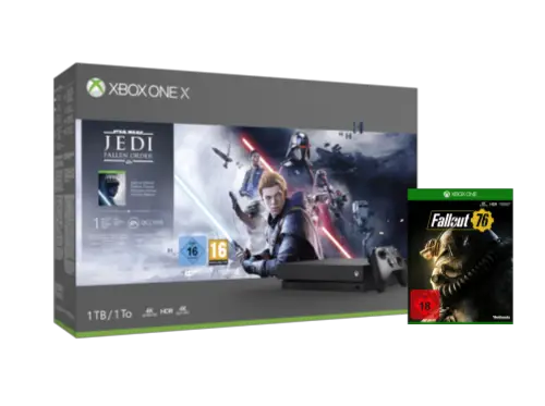 Xbox One X con Star Wars Jedi: Fallen Order e Fallout 76