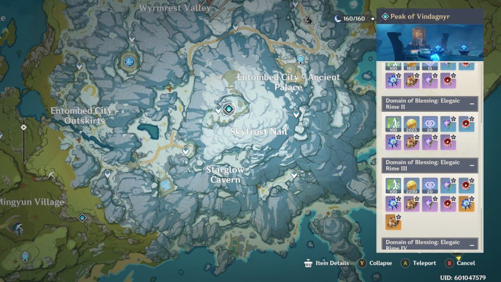 Mappa errante di Genshin Impact Blizzard