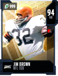Scheda Jim Brown 94 OVR NFL 100 MUT