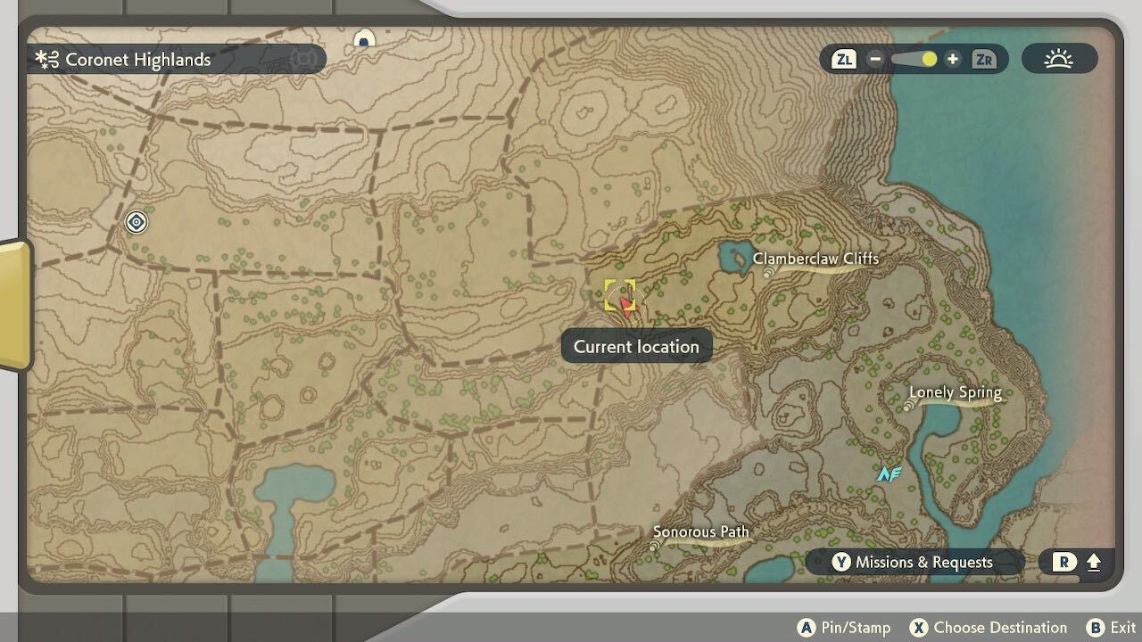 Posizione della mappa di Pokemon Legends Arceus Gible