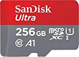 Scheda di memoria SanDisk Ultra 256 GB MicroSDXC + adattatore SD con applicazioni A1 Prestazioni fino a 100 MB/s, Classe 10, U1