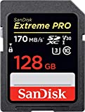 Scheda di memoria SanDisk Extreme Pro SDXC UHS-I da 128 GB (V30, velocità di trasferimento 170 MB/s, U3, video 4K UHD, resistente alla temperatura)
