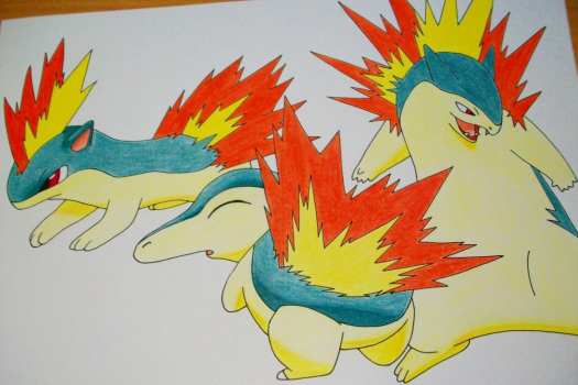7. Cyndaquil, Quilava e Typhlosion