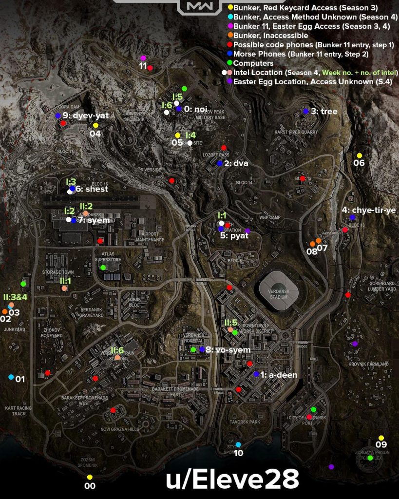 Mappa delle zone CoD per tutta la stagione 4