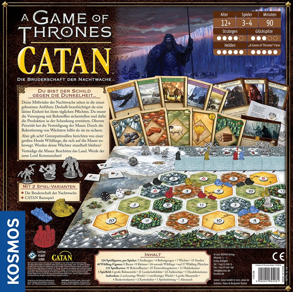 Catan classico con tanto di Game of Thrones e un'ottima giocabilità.