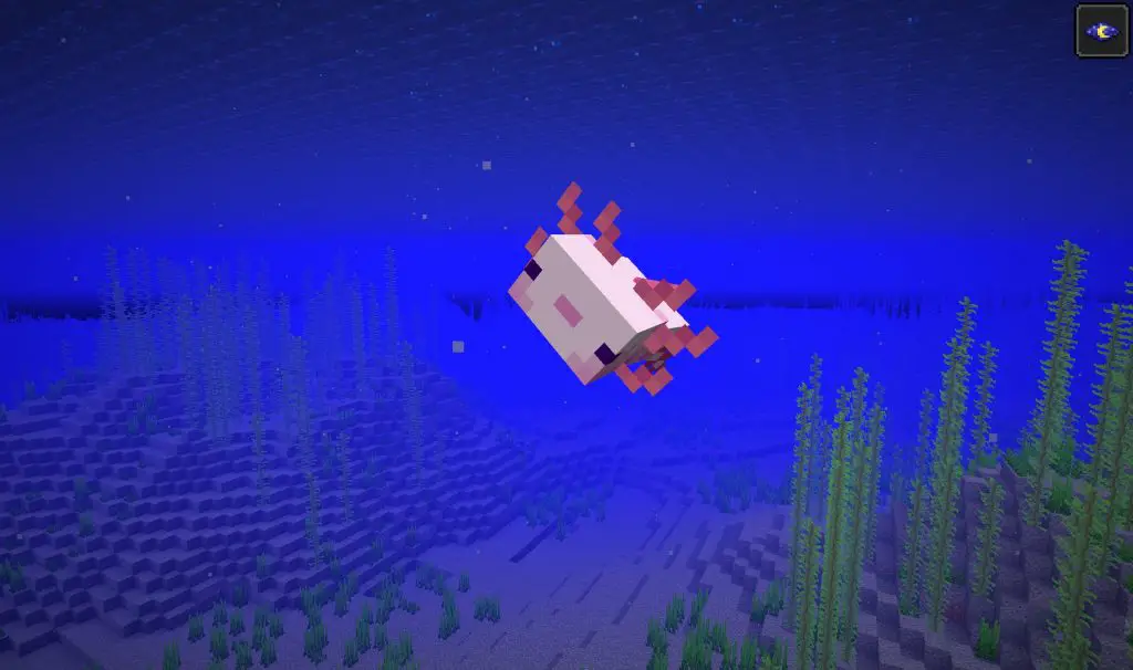 Minecraft Axolotl che gioca morto