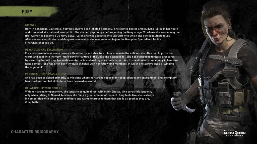 Ghost Recon Breakpoint Fury Bio
