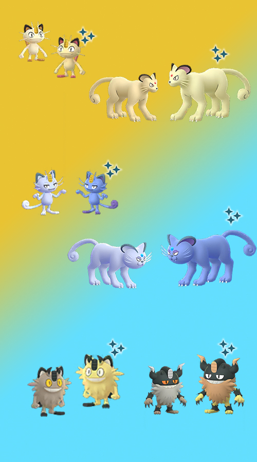 Pokémon GO Shiny Meowth Famiglia