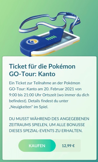 Tour dei biglietti di Pokemon Go