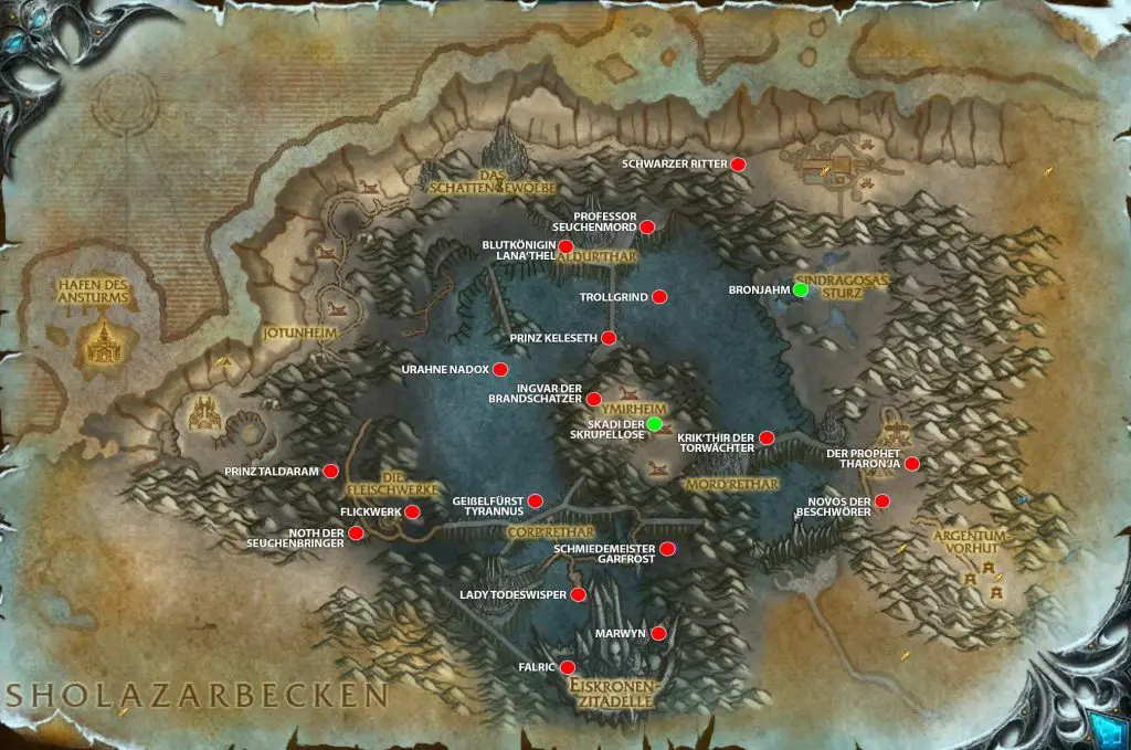 WoW Shadowlands Pre Event tutti i boss sulla mappa Vanion