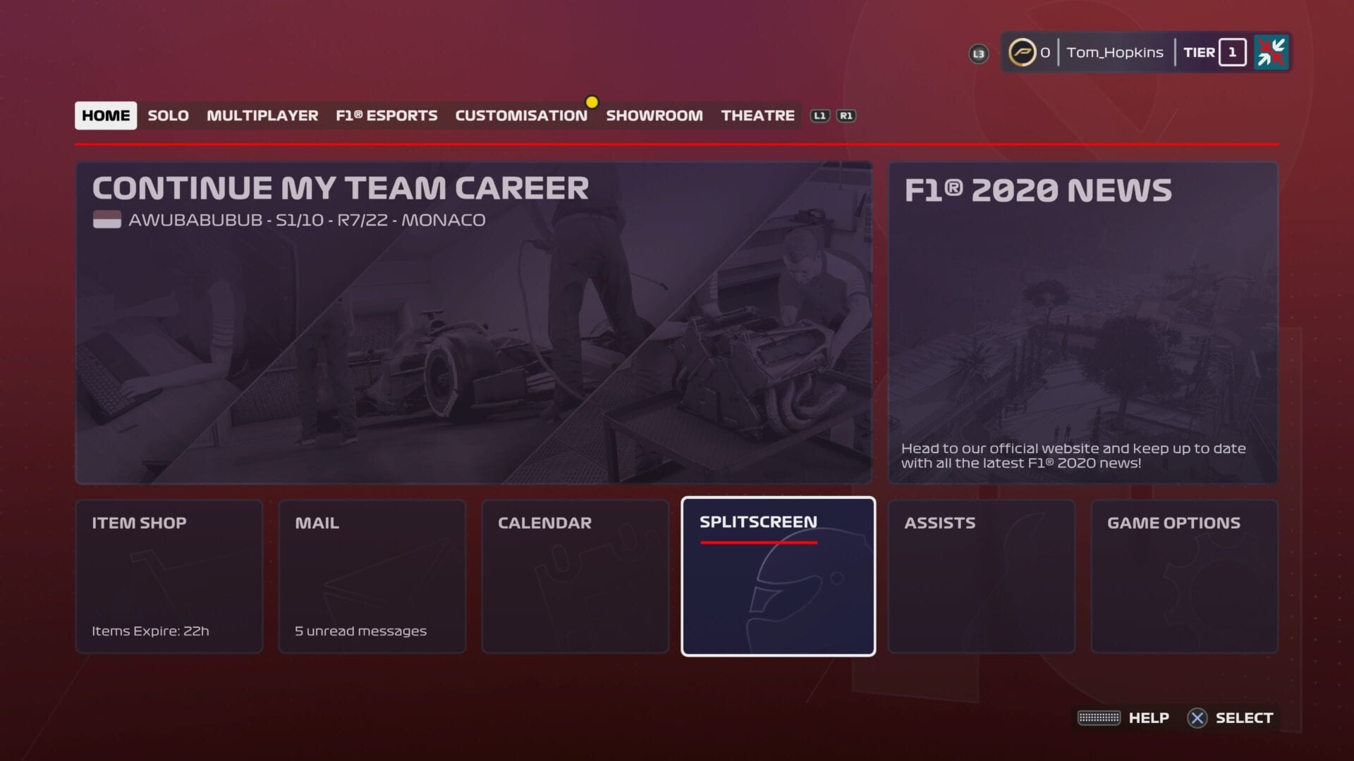 Multiplayer a schermo diviso F1 2020