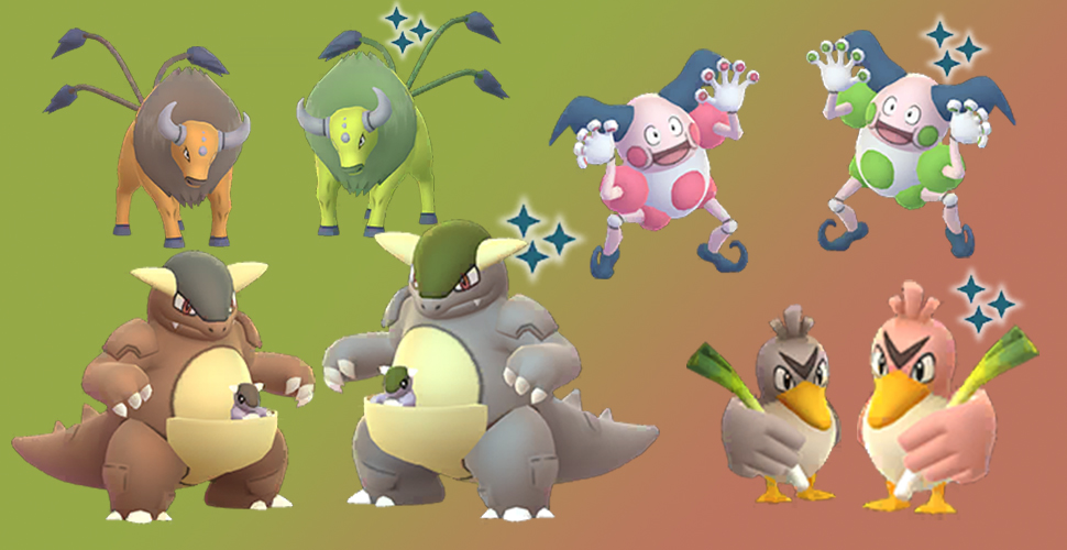 Pokémon GO Regional Shiny Tauros Kangama Pantimos Porenta